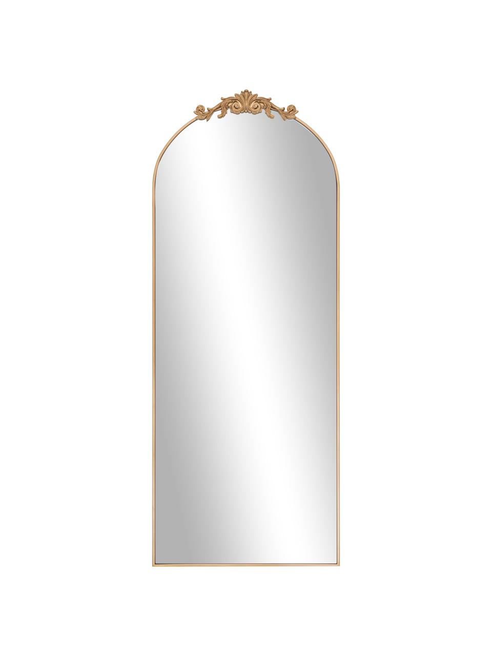 Barokke leunde spiegel Saida met goudkleurige metalen lijst, Lijst: gepoedercoat metaal, Goudkleurig, B 65 cm x H 169 cm