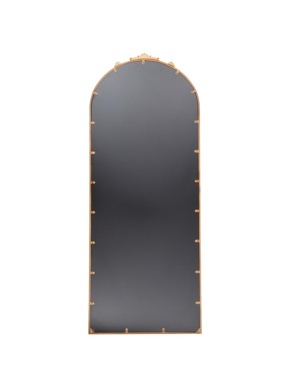 Barokke scheve spiegel Saida met goudkleurige metalen lijst, Lijst: gepoedercoat metaal, Goudkleurig, B 65 cm x H 169 cm