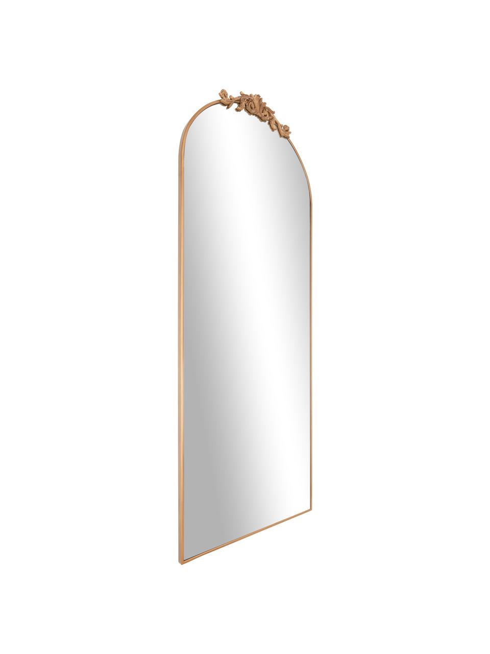 Specchio barocco pendente con cornice in metallo dorato Saida, Cornice: metallo rivestito, Superficie dello specchio: lastra di vetro, Dorato, Larg. 65 x Alt. 169 cm