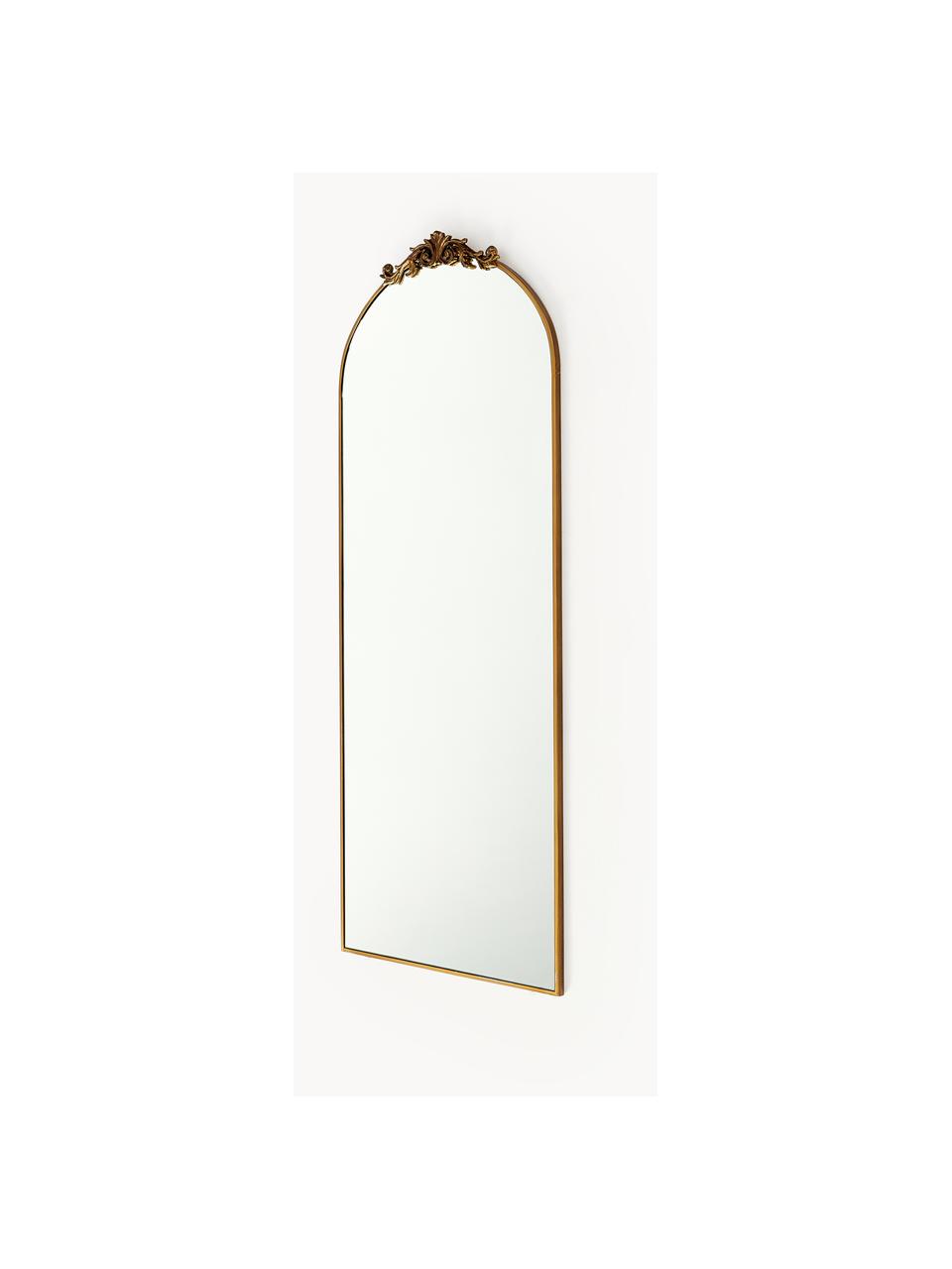 Specchio barocco pendente Saida, Cornice: metallo rivestito, Superficie dello specchio: lastra di vetro, Dorato, Larg. 65 x Alt. 169 cm