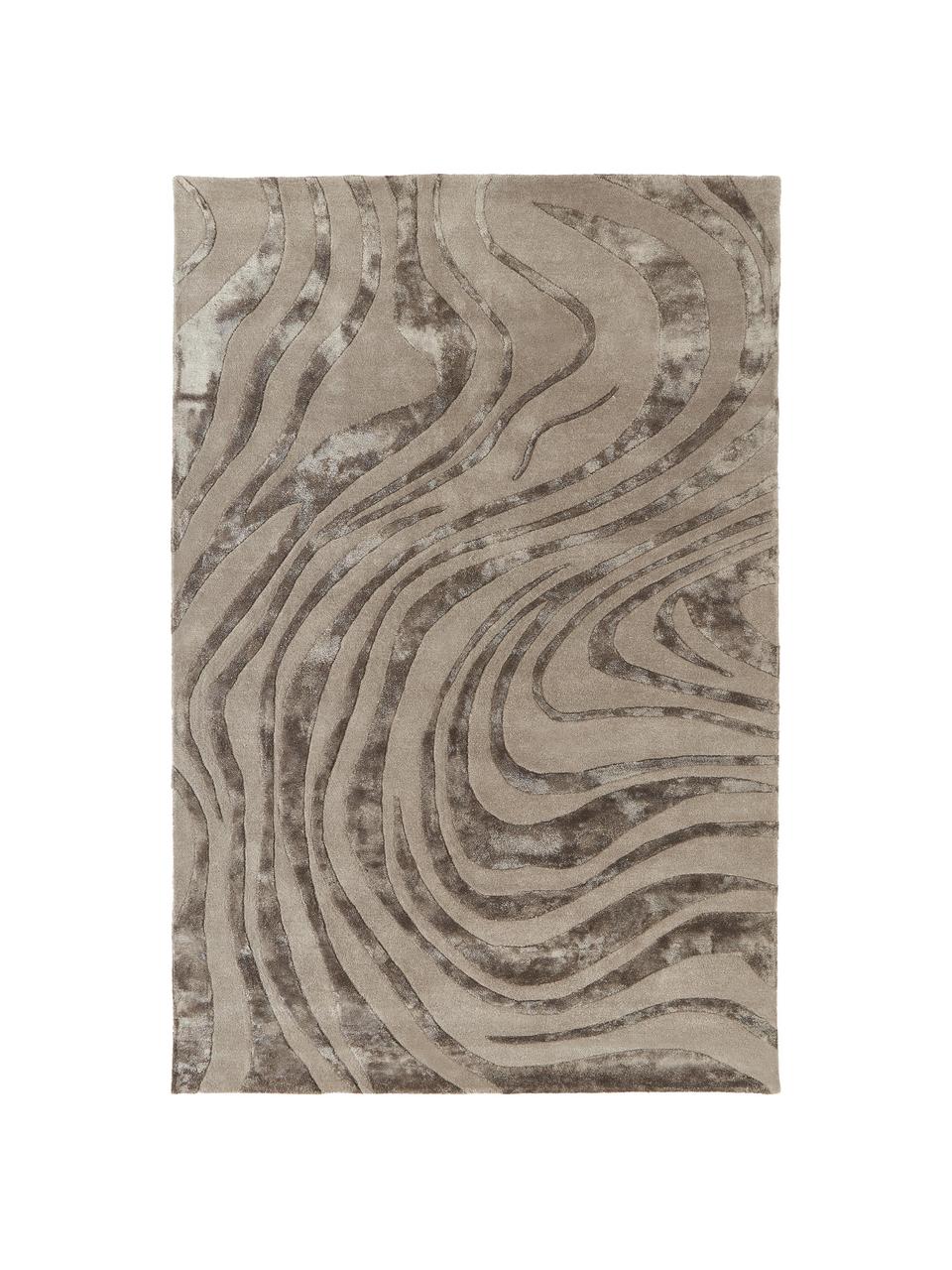 Tappeto a pelo corto con struttura alta-bassa Winola, Taupe, Larg. 120 x Lung. 180 cm (taglia S)