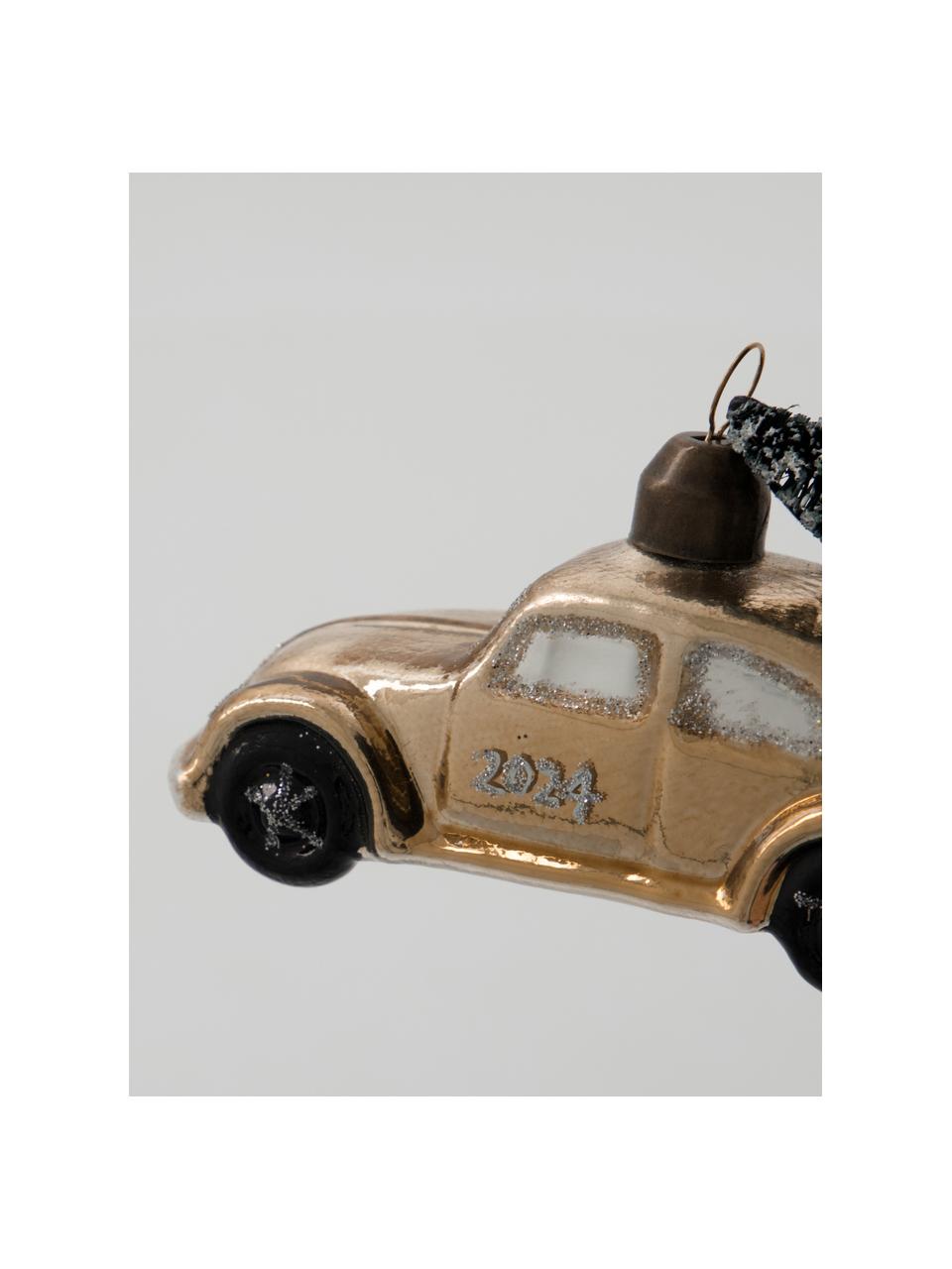 Ozdoba choinkowa Car, Szkło, tworzywo sztuczne, Odcienie złotego, S 11 x W 6 cm