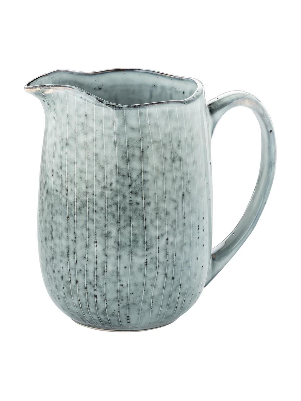 Pot à lait artisanal Nordic Sea, 1 L, Grès cérame, Tons gris et bleus, larg. 17 x haut. 16 cm