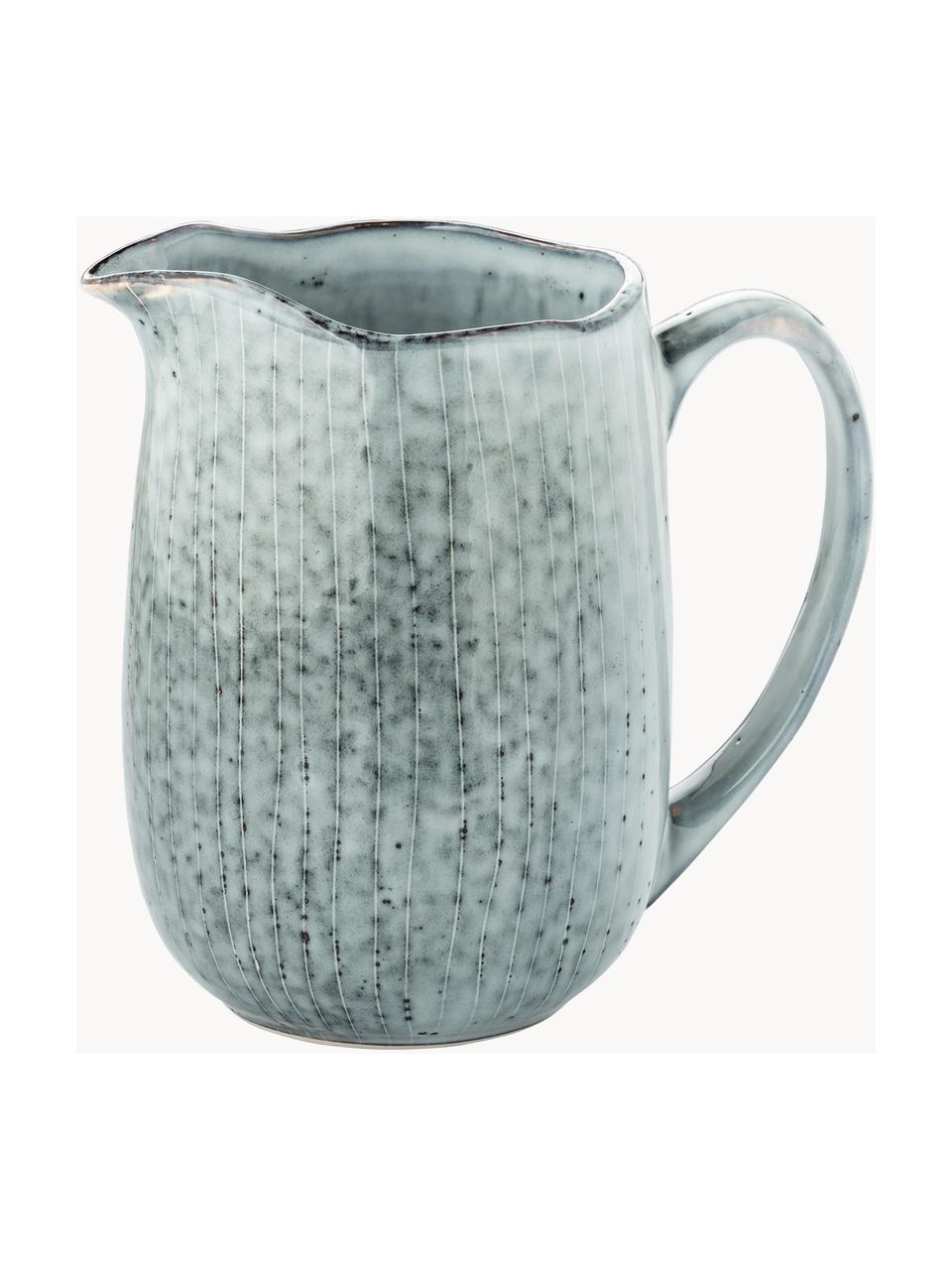 Lechera artesanal Nordic Sea, 1 L, Cerámica de gres, Gris azulado jaspeado, An 17 x Al 16 cm