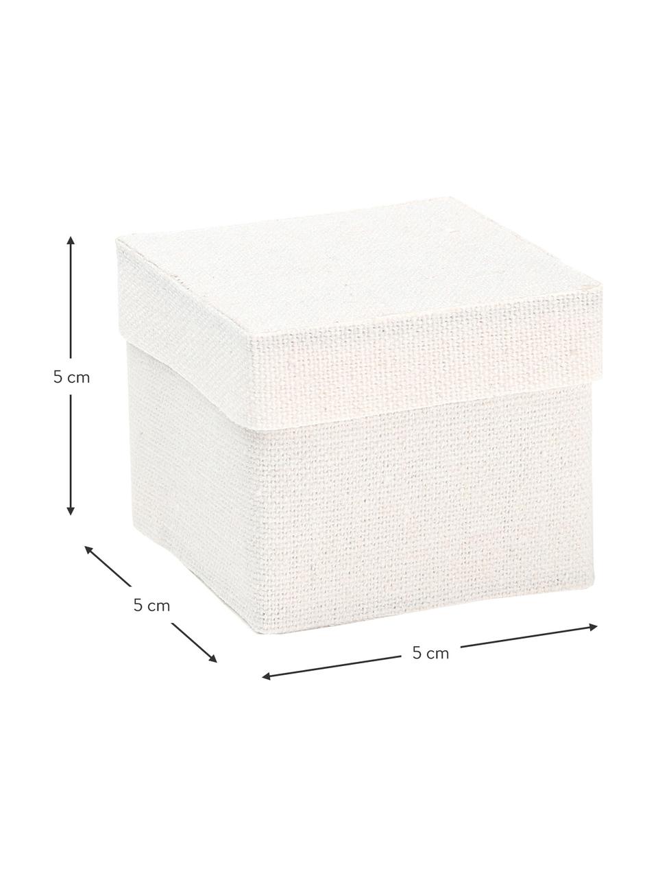 Geschenkdozen Square, 6 stuks, Katoen, Wit, B 5 cm x H 5 cm