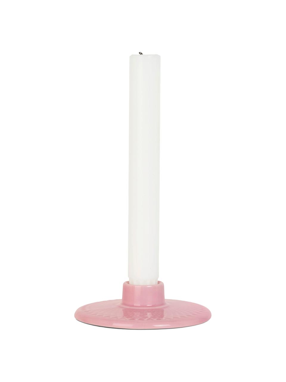 Candelabro de porcelana Rhombe, Porcelana, Rosa palo, Ø 11 x Al 3 cm