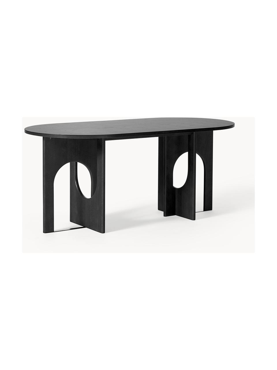 Oválný jídelní stůl Apollo, v různých velikostech, Dubové dřevo, černě lakované, Š 200 cm, H 90 cm