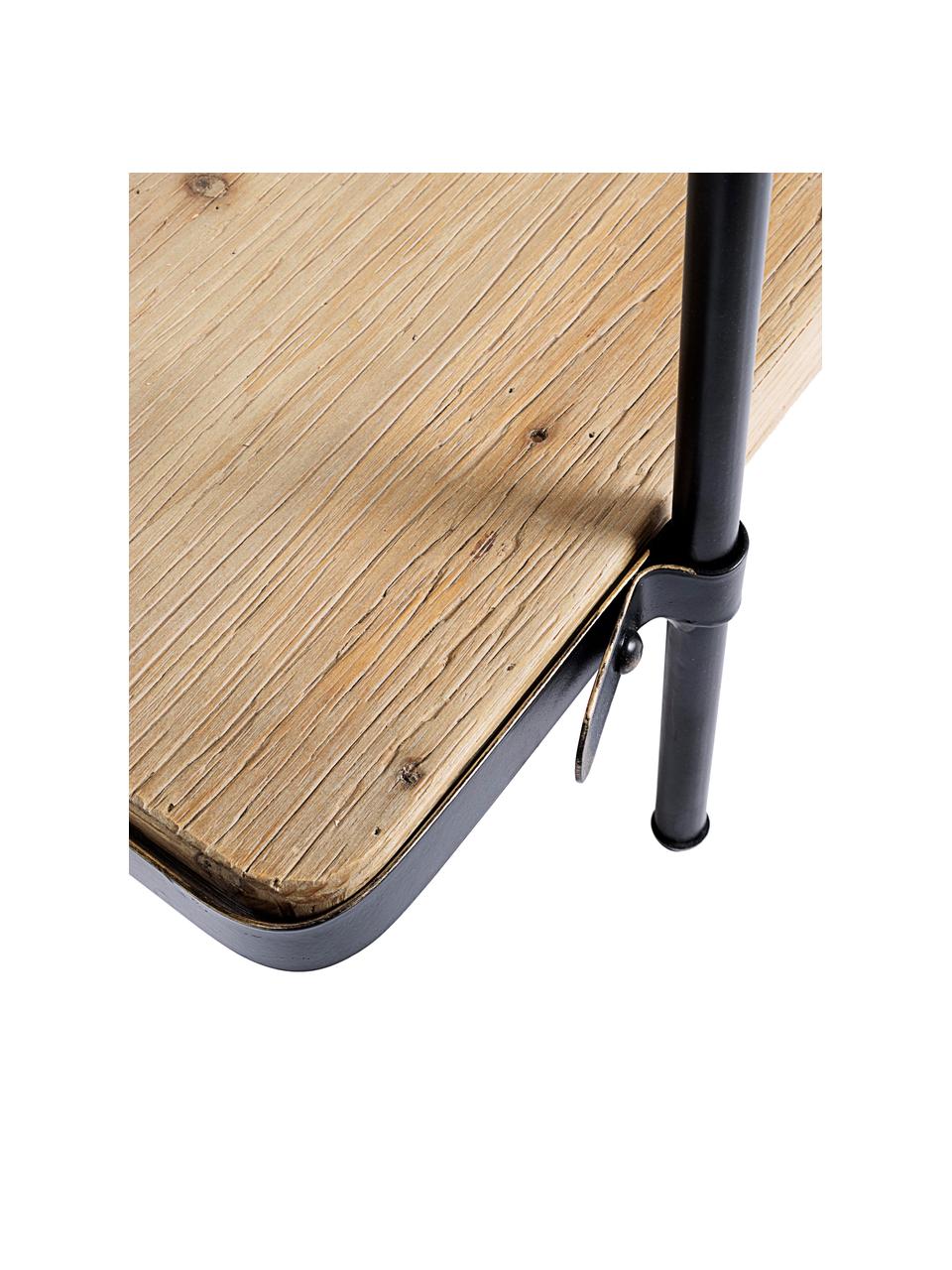 Estantería de madera y metal Jerrod, Estructura: metal epoxidado y con pin, Estantes: tablero de fibras de dens, Negro, marrón, An 122 x Al 180 cm