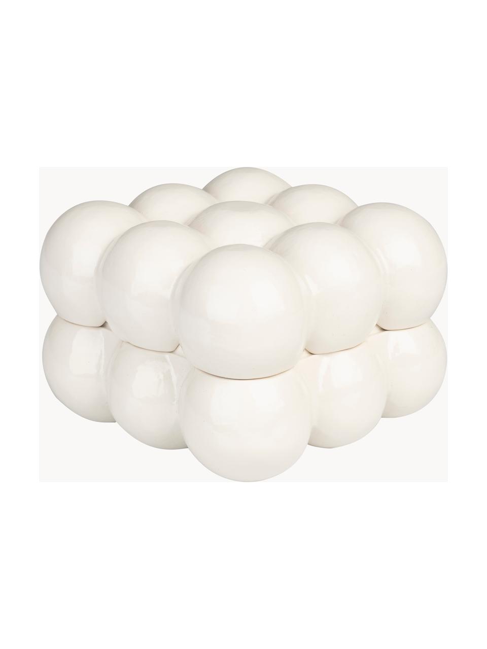 Porcelánová krabička Bubble, Š 15 cm, Porcelán, Tlumeně bílá, Š 15 cm, H 15 cm