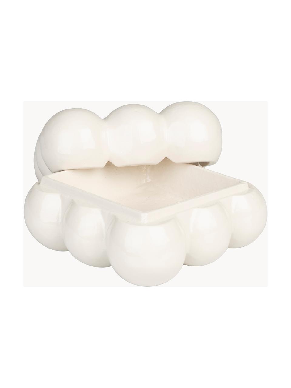 Porcelánová krabička Bubble, Š 15 cm, Porcelán, Tlumeně bílá, Š 15 cm, H 15 cm