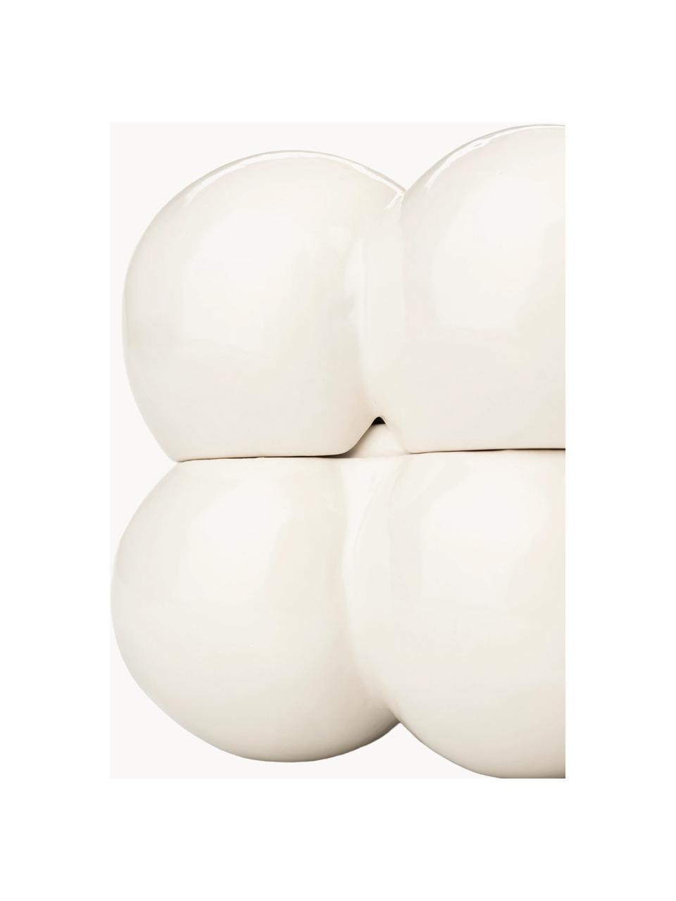 Caja de almacenamiento de porcelana Bubble, 15 cm, Porcelana, Blanco Off White, An 15 x F 15 cm