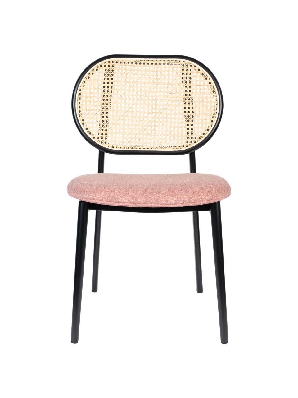 Silla tapizada con tejido vienés Spike, Tapizado: 100% poliéster Alta resis, Estructura: madera de abedul maciza y, Patas: acero con pintura en polv, Rosa, negro, beige, An 46 x F 58 cm