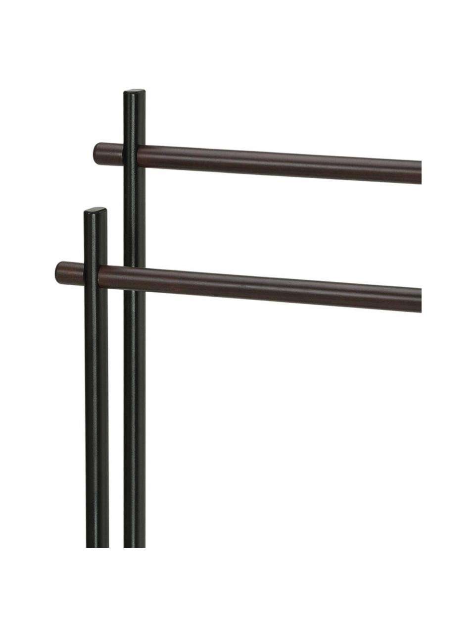 Handtuchhalter Brans, Gestell: Metall, Schwarz, Holz, B 30 x H 87 cm