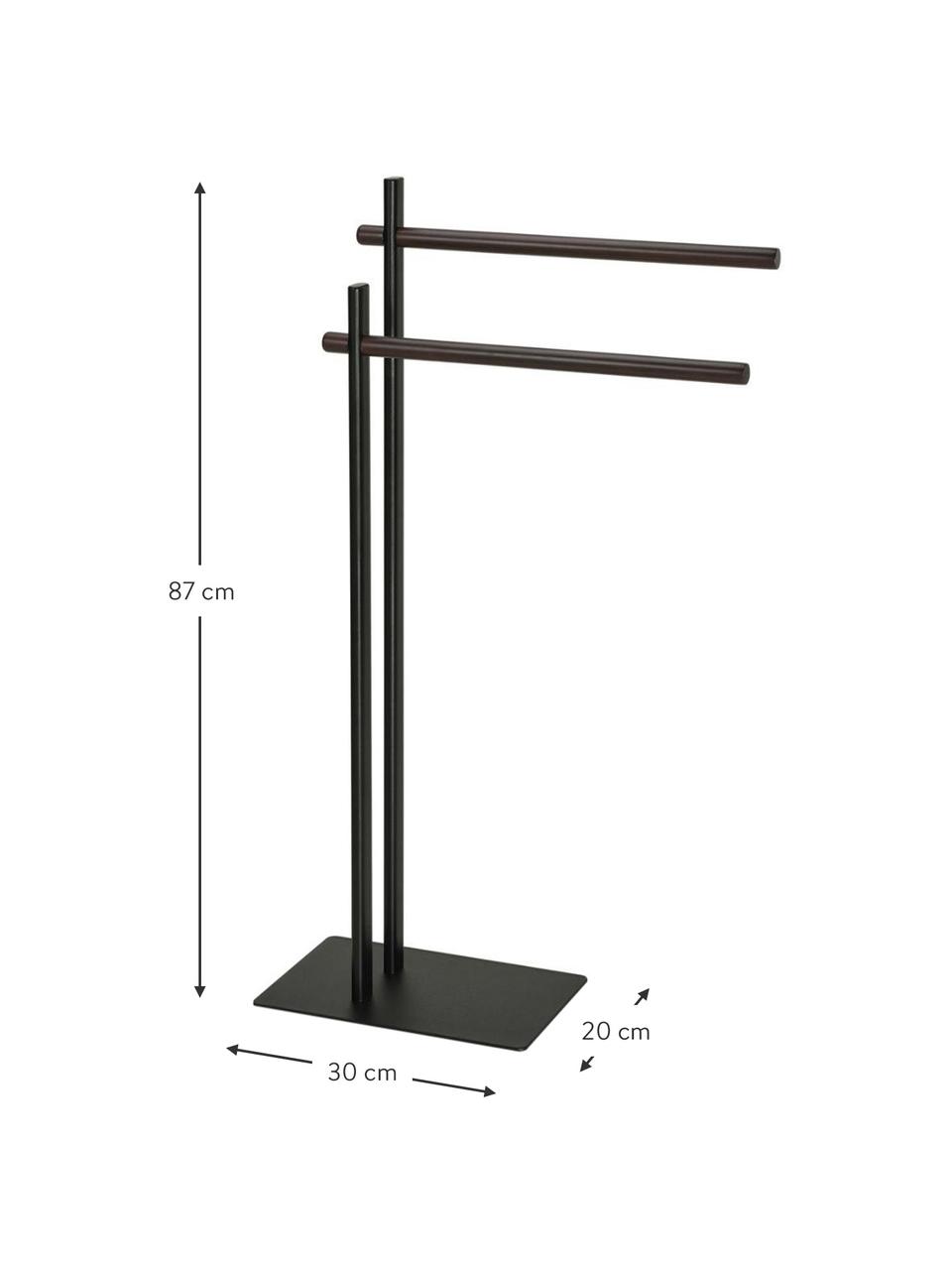 Toallero Brans, Estructura: metal, Negro, madera, An 30 x Al 87 cm