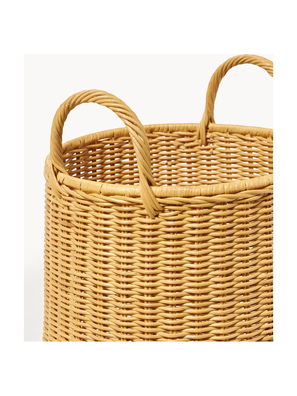 Handgefertigter Aufbewahrungskorb Laundry aus Rattan, Rattan, Hellbraun, Ø 42 x H 80 cm