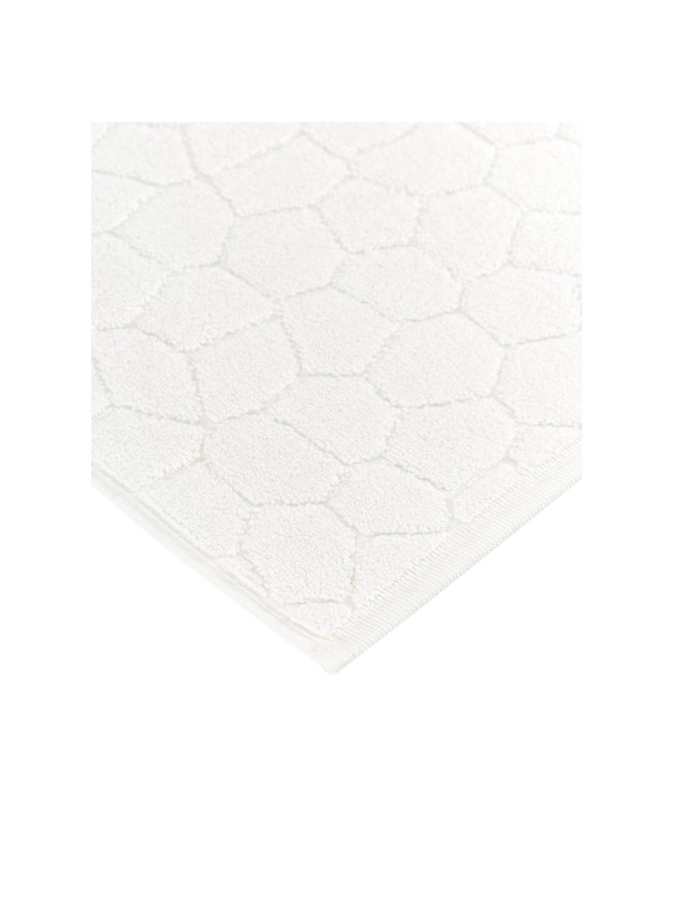 Tapis de bain Stone, 100 % coton, Blanc cassé, larg. 50 x long. 70 cm