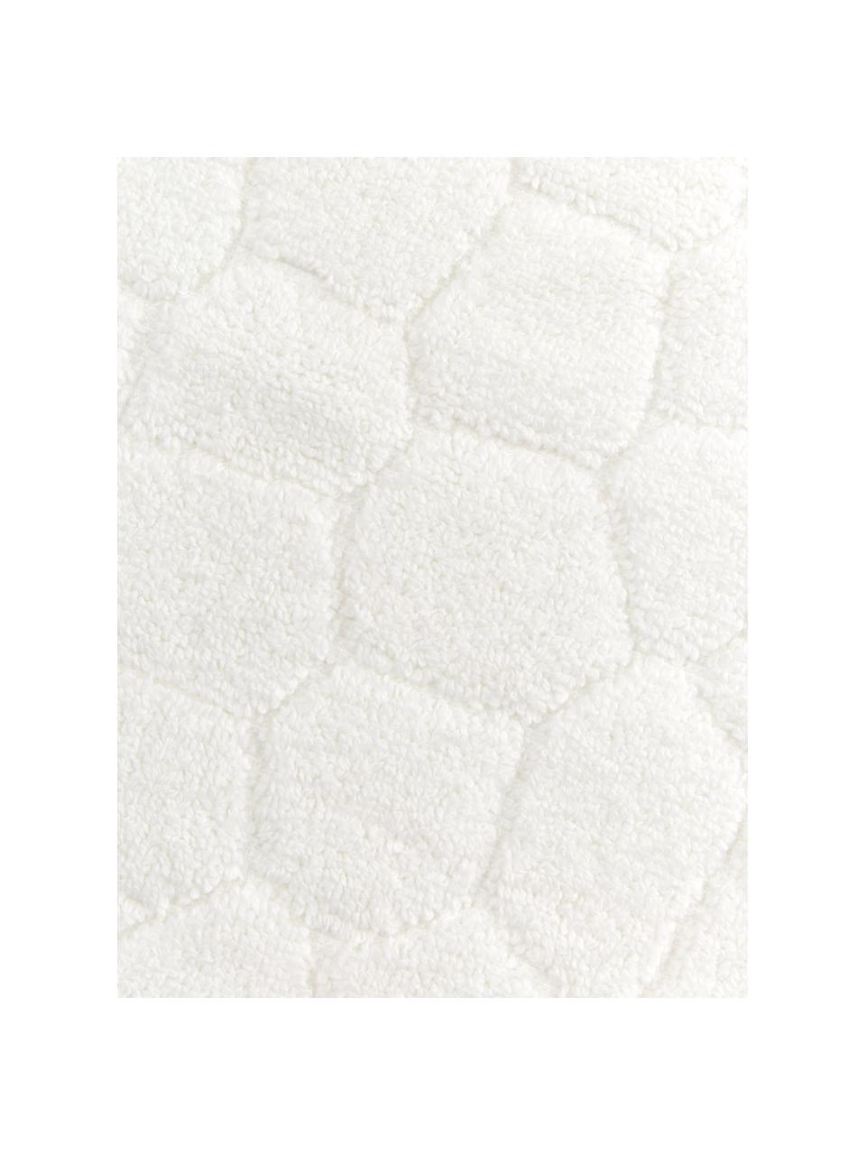 Tappeto bagno in cotone Stone, 100% cotone, Bianco latteo, Larg. 50 x Lung. 70 cm