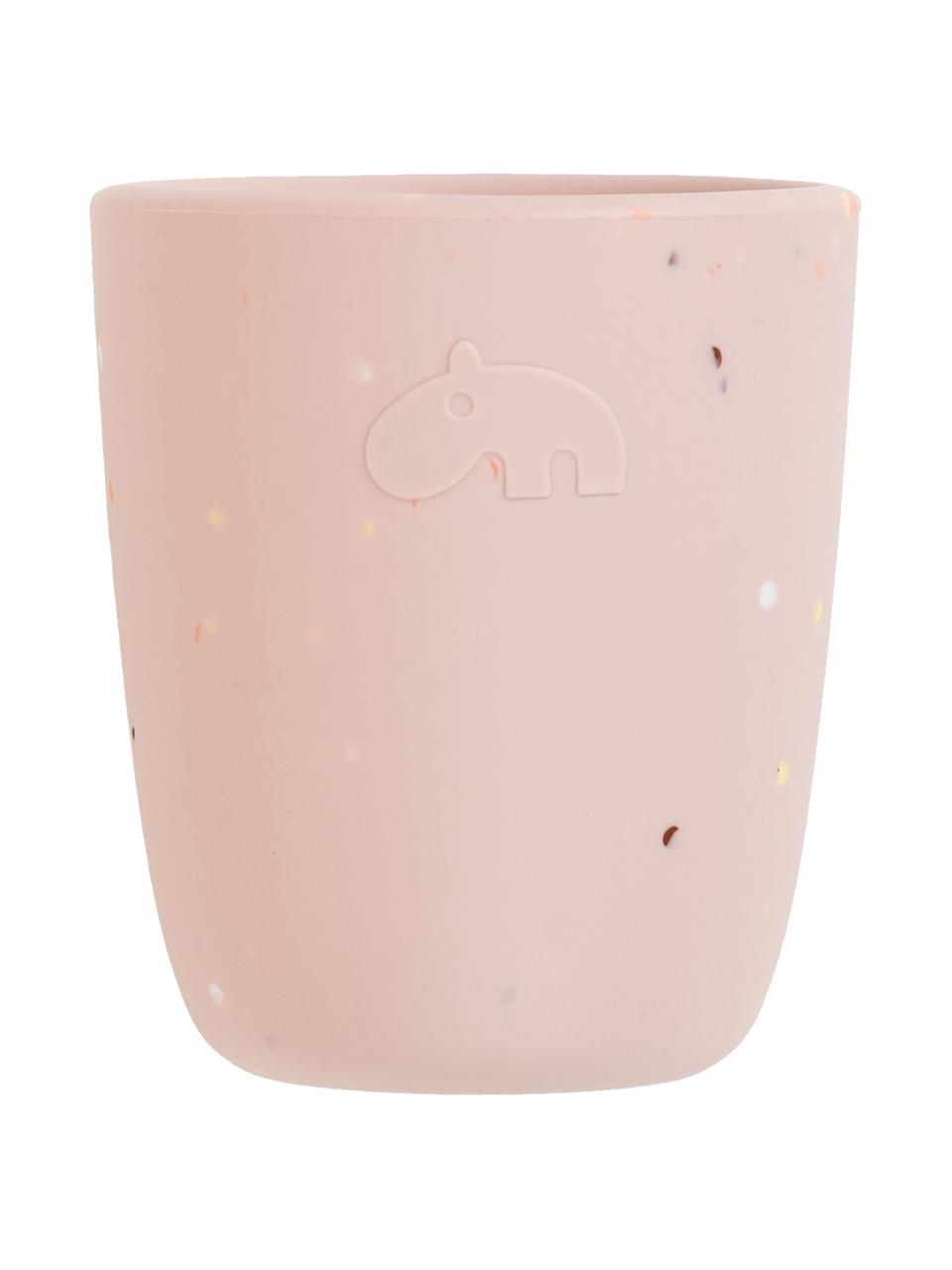 Vajilla infantil Confeti, 3 pzas., 100% silicona, Rosa pálido, Set de diferentes tamaños
