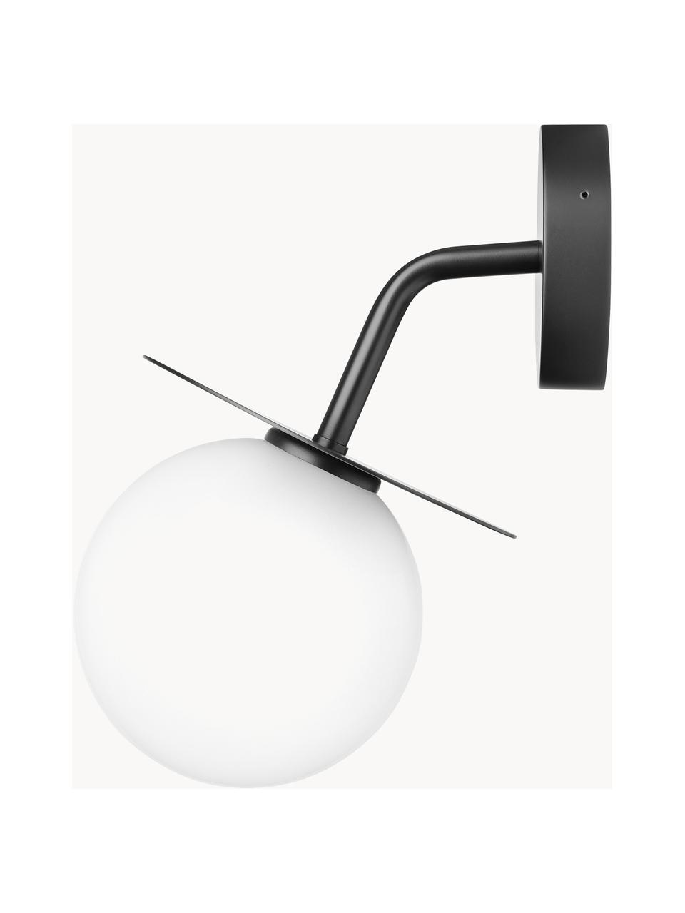 Outdoor wandlamp Liila, Lampenkap: glas, Zwart, wit, B 17 x H 26 cm