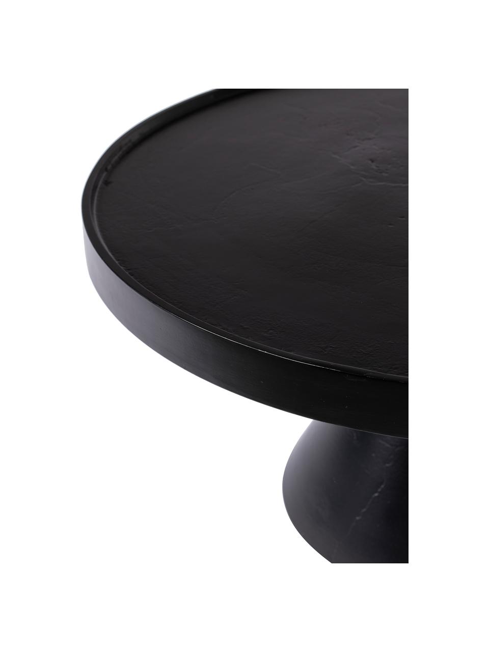 Ronde metalen salontafel Floss in zwart, Gepoedercoat aluminium, Zwart, Ø 60 x H 33 cm