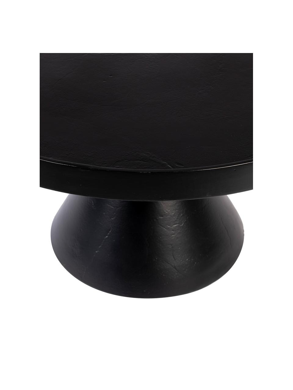 Mesa de centro redonda de metal Floss, Aluminio con pintura en polvo, Negro, Ø 60 cm