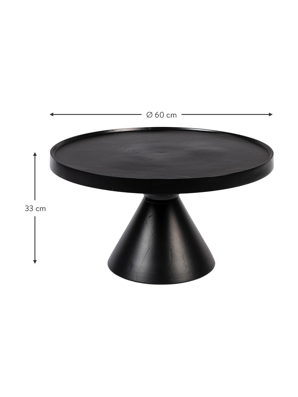 Tavolino da salotto rotondo in metallo nero Floss, Alluminio verniciato a polvere, Nero, Ø 60 x Alt. 33 cm