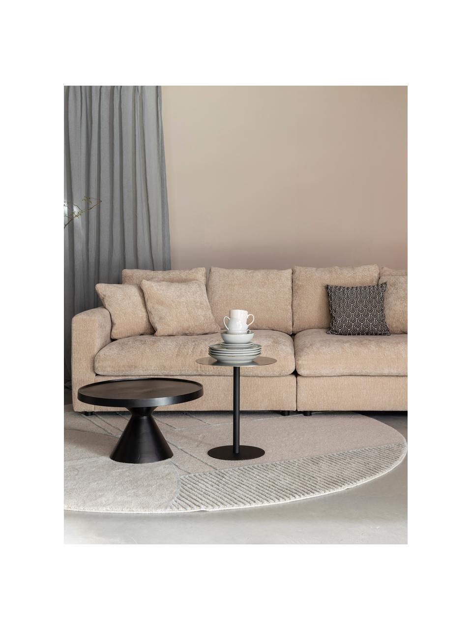 Table basse ronde métal Floss, Aluminium, revêtement par poudre, Noir, Ø 60 cm