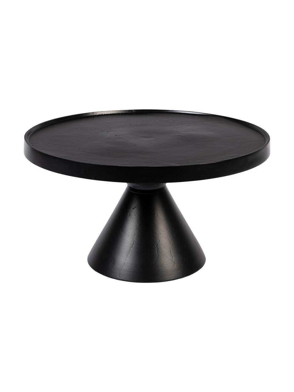Tavolino da salotto rotondo in metallo Floss, Alluminio verniciato a polvere, Nero, Ø 60 cm