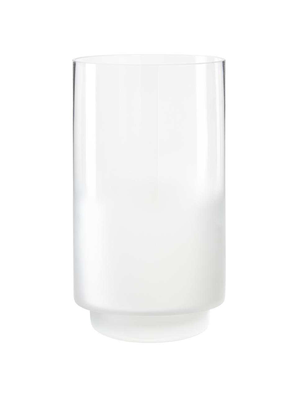 Mundgeblasene Vase Milky, Glas, Transparent, Weiß, Ø 14 x H 25 cm