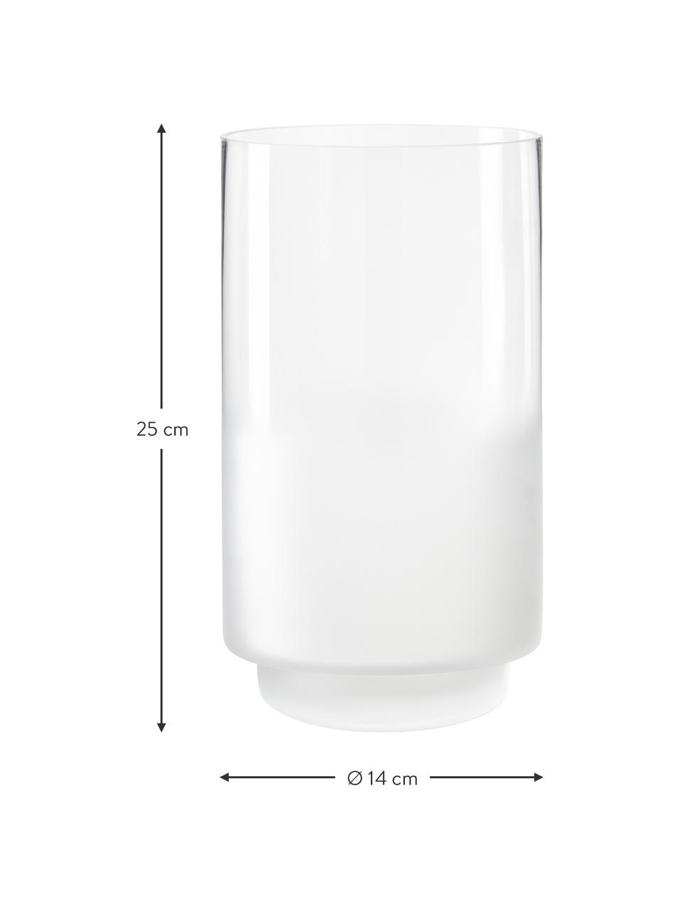 Ručně foukaná váza Milky, Sklo, Transparentní, bílá, Ø 14 cm, V 25 cm