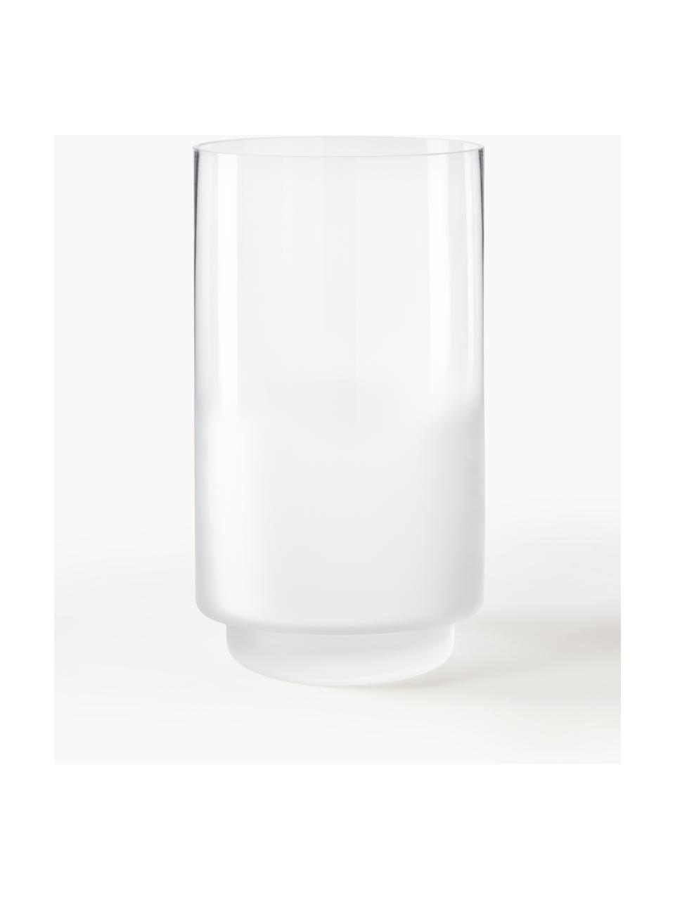 Vase soufflé bouche Milky, haut. 25 cm, Verre, Transparent, blanc, Ø 14 x haut. 25 cm