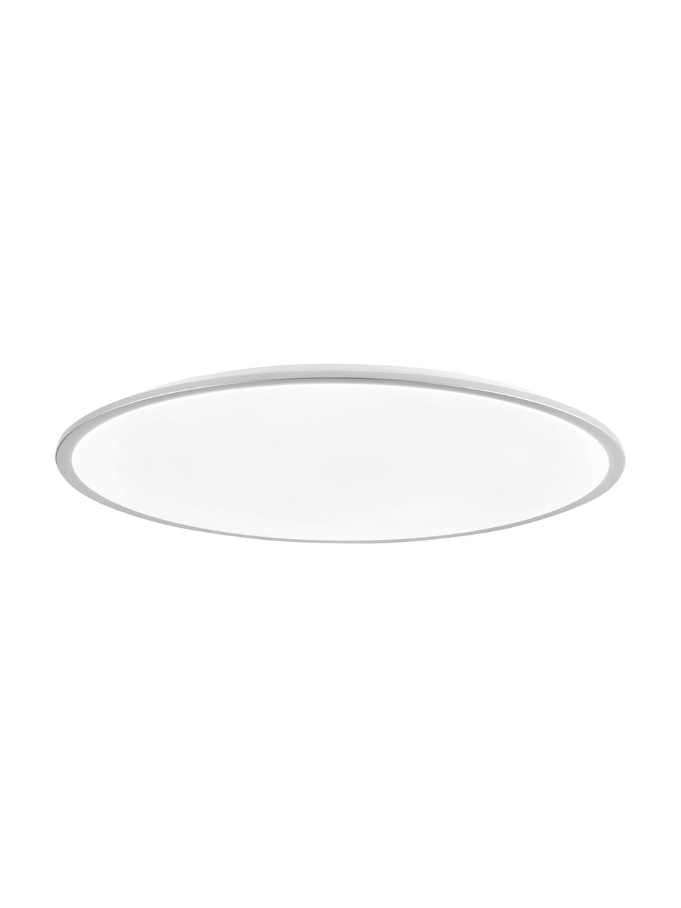 Dimmbares LED-Panel Jamil mit Fernbedienung, Lampenschirm: Kunststoff, Weiß, Silberfarben, Ø 58 x H 9 cm
