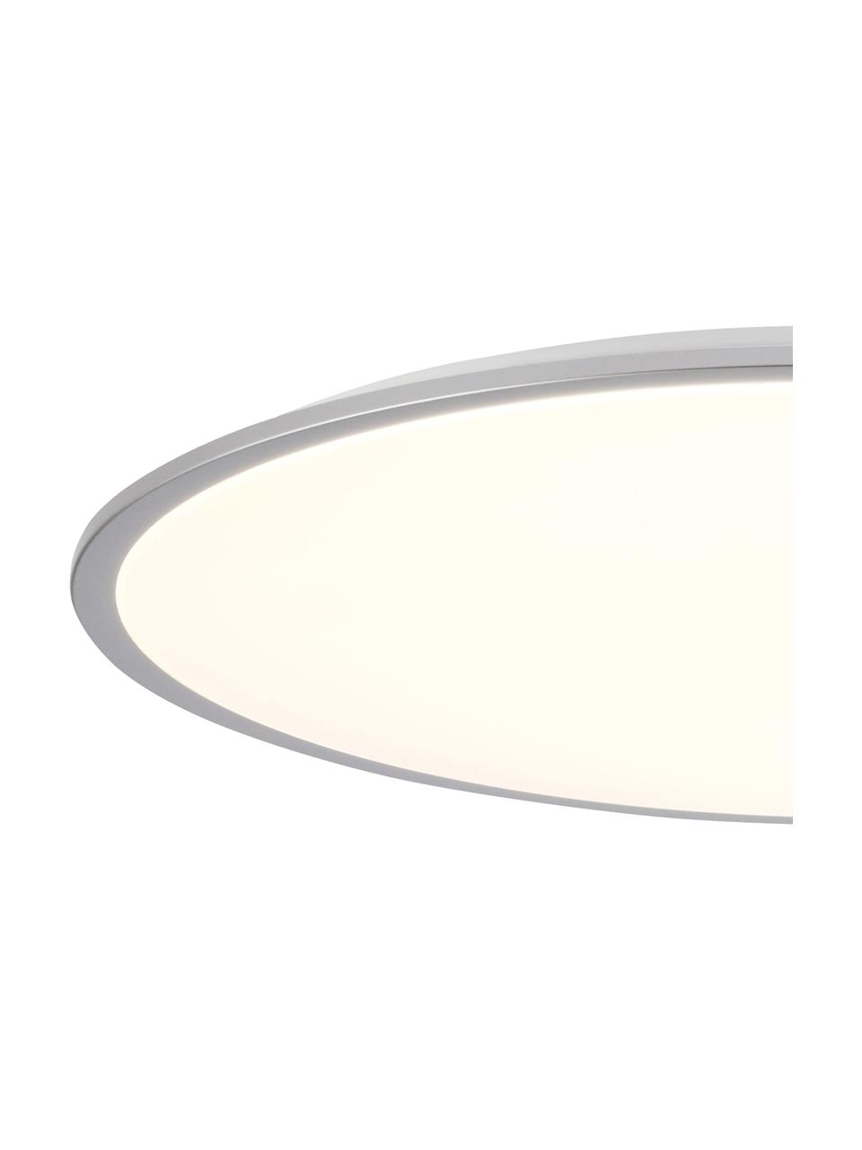 Dimmbares LED-Panel Jamil mit Fernbedienung, Lampenschirm: Kunststoff, Weiß, Silberfarben, Ø 58 x H 9 cm