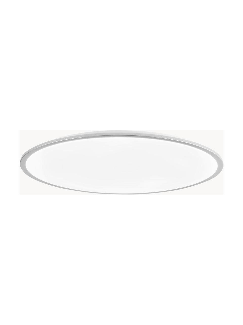 Plafón LED grande Jamil, con mando a distancia, Pantalla: plástico, Blanco, plateado, Ø 58 x Al 9 cm