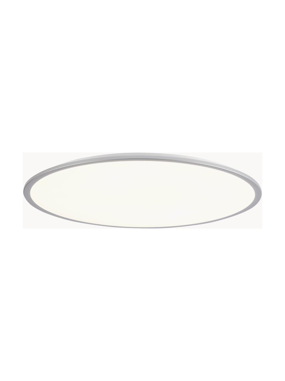 Dimbare LED paneel Jamil met afstandsbediening, Lampenkap: kunststof, Wit, zilverkleurig, Ø 58 x H 9 cm