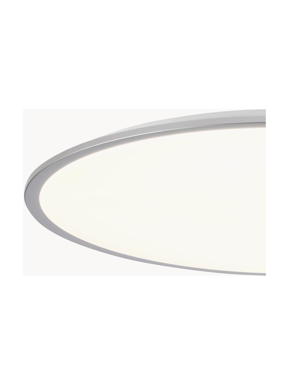 Plafón LED grande Jamil, con mando a distancia, Pantalla: plástico, Blanco, plateado, Ø 58 x Al 9 cm