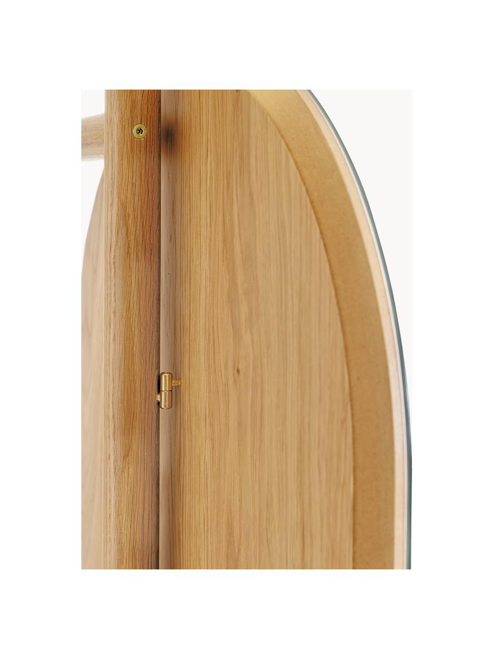 Otevřená šatní skříň z dubového dřeva se zrcadlem Entry, Dubové dřevo, Š 149 cm, V 180 cm