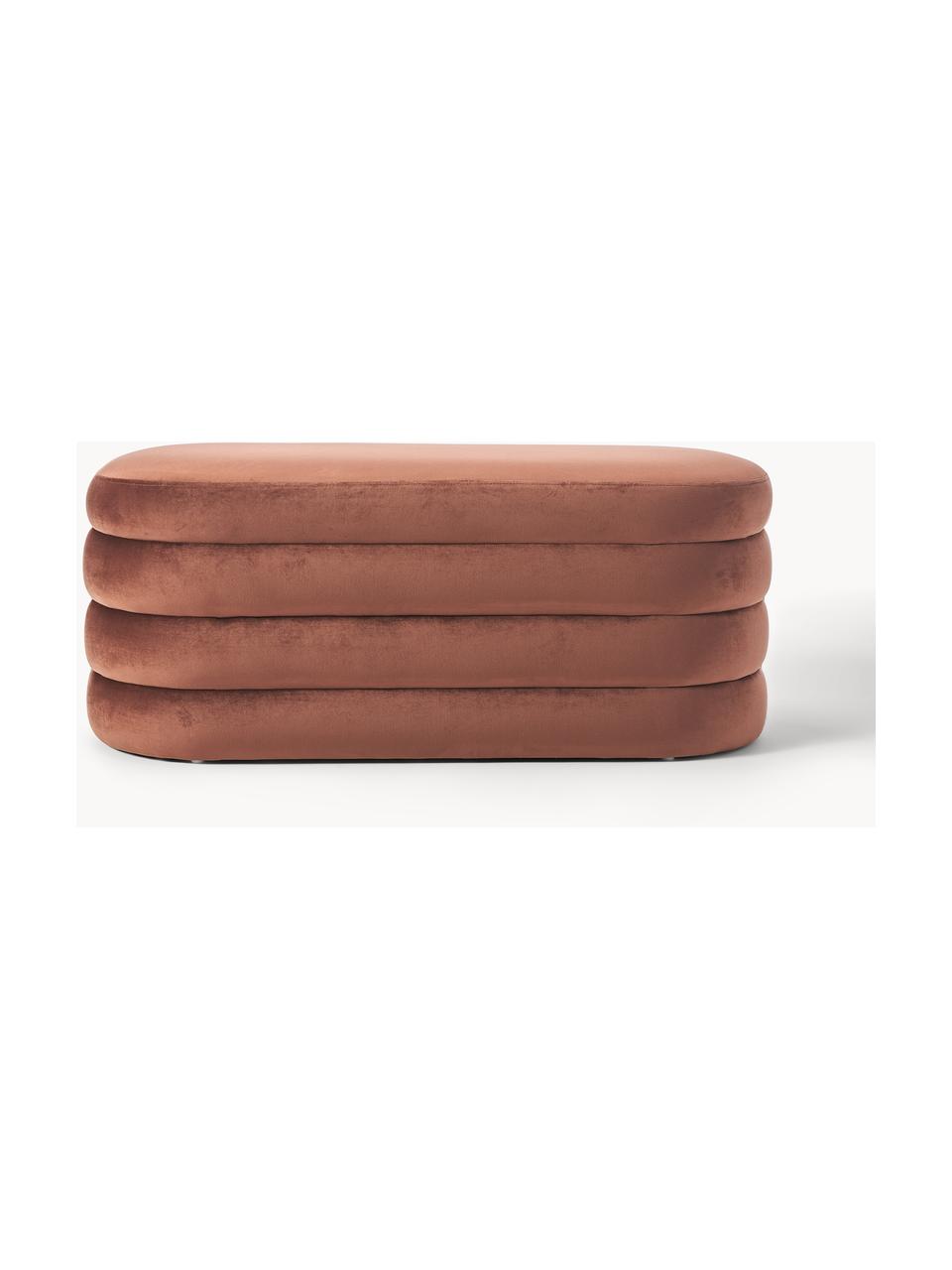 Banquette en velours Alto, Velours rouge rouille, larg. 110 x haut. 47 cm