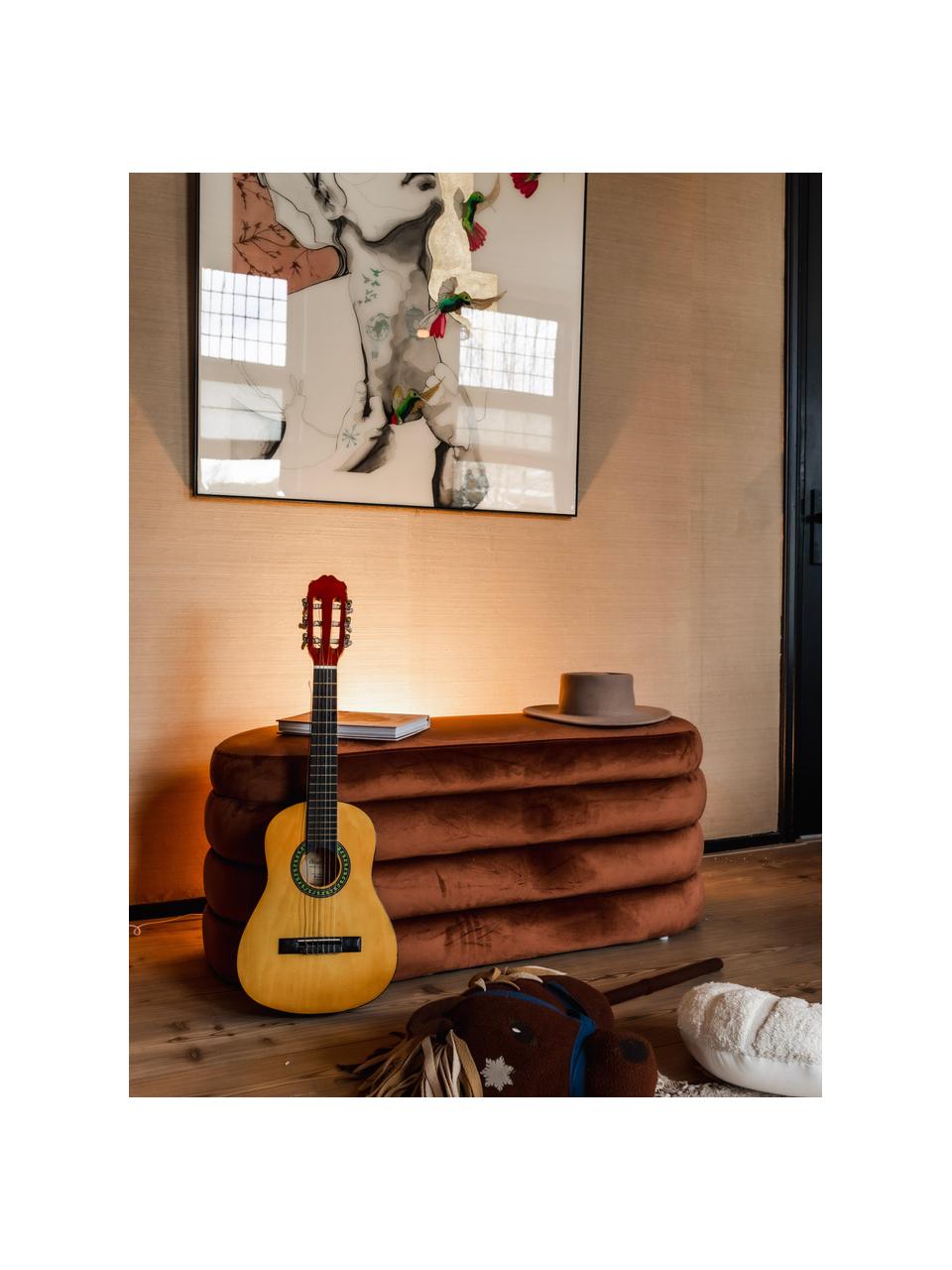 Fluwelen bank Alto, Bekleding: fluweel (100% polyester) , Frame: massief grenenhout, multi, Fluweel roodbruin, B 110 cm x H 47 cm