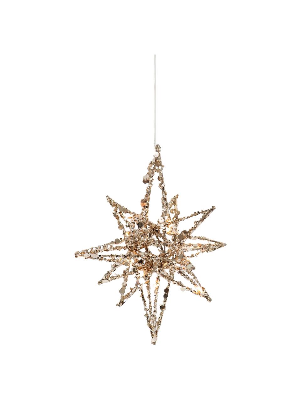 Étoile de Noël LED Illumination, Métal, plastique, Couleur dorée, Ø 18 x haut. 27 cm