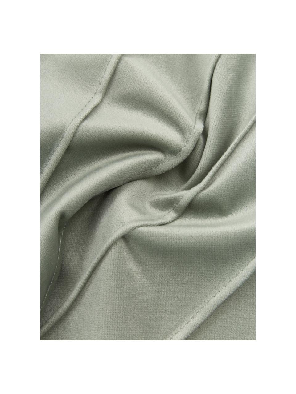 Fluwelen kussenhoes Leyla in saliegroen met structuurpatroon, Fluweel (100% polyester), Groen, B 40 x L 40 cm