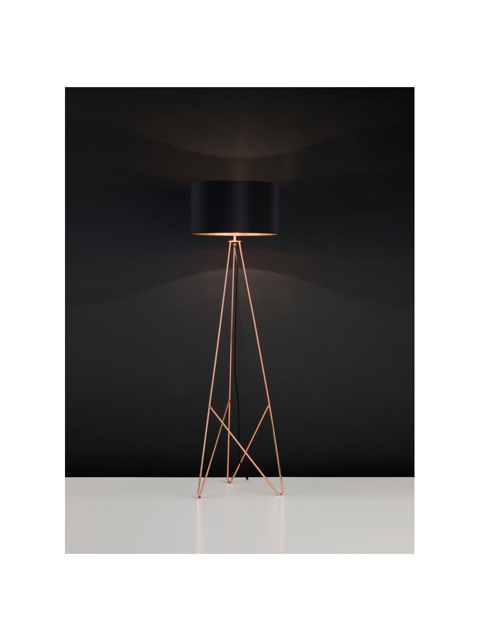 Lampadaire Camporale, Noir, couleur cuivre, Ø 45 x haut. 154 cm
