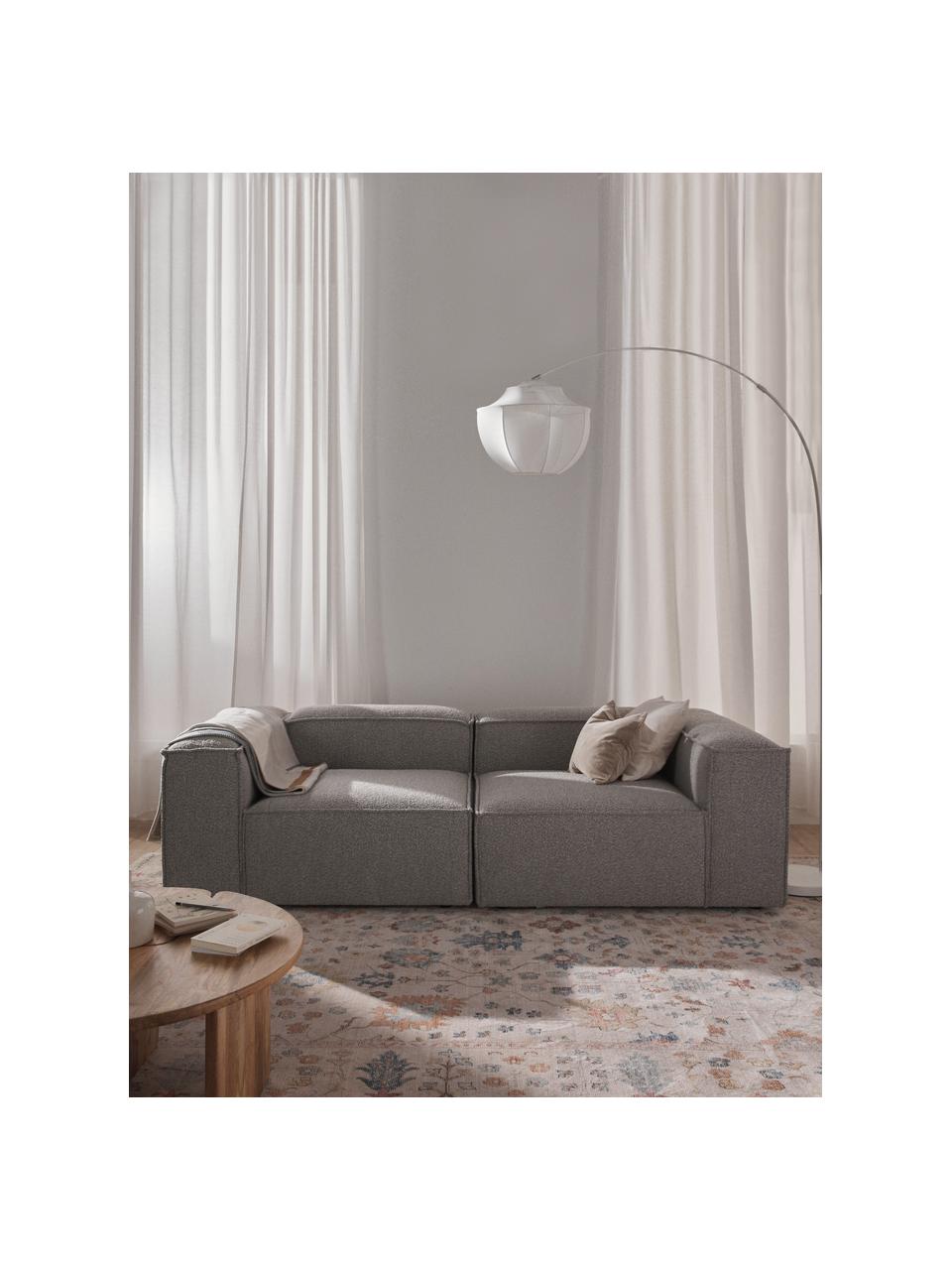 Modulares Sofa Lennon (3-Sitzer) aus Bouclé, Bezug: Bouclé (100 % Polyester) , Gestell: Massives Kiefernholz, Spe, Füße: Kunststoff Dieses Produkt, Bouclé Taupe, B 238 x T 119 cm