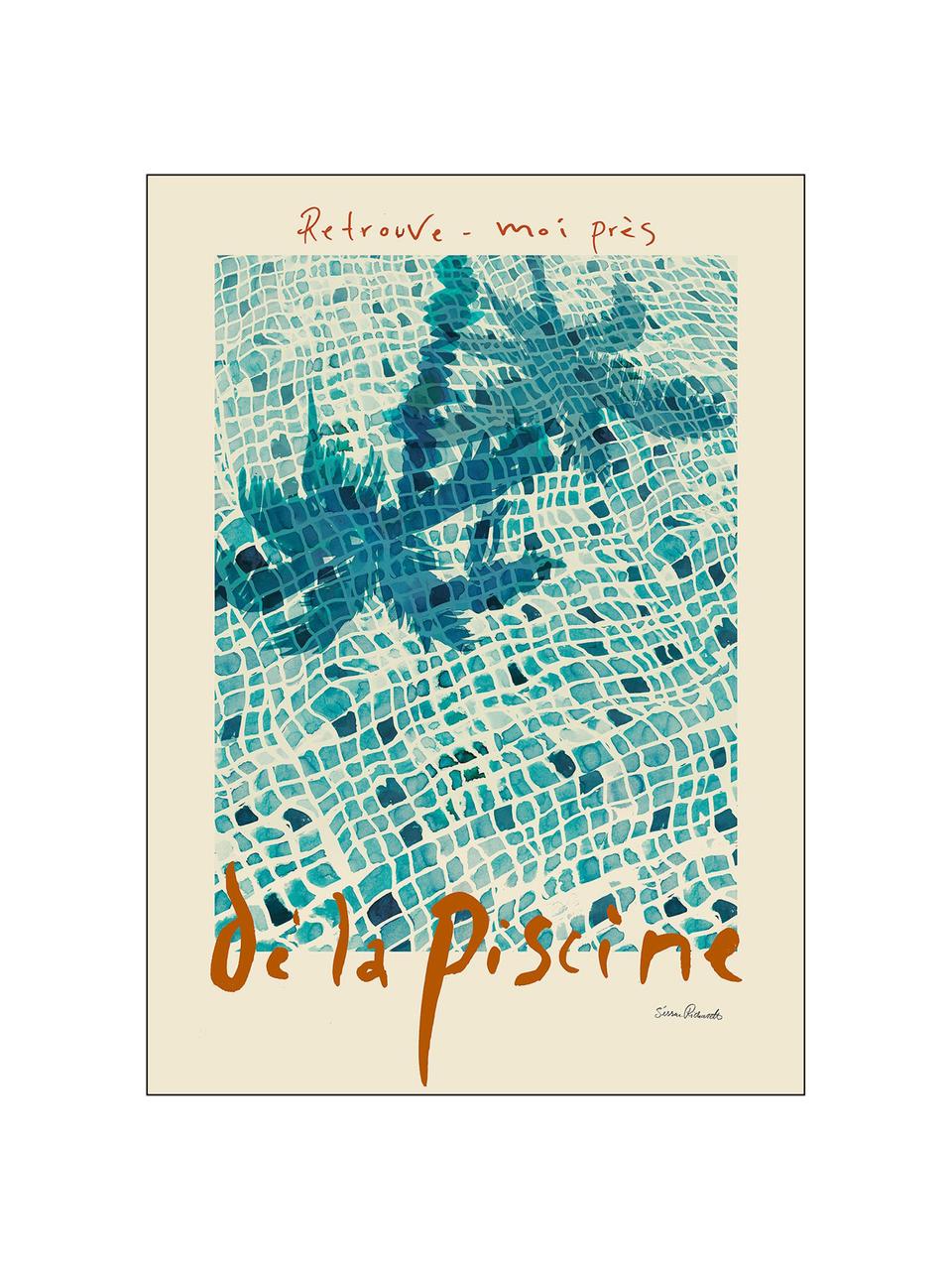 Plagát La Piscine, Papier
Tento produkt je vyrobený z trvalo udržateľného dreva s certifikátom FSC®., Tyrkysovozelená, svetlobéžová, Š 50 x V 70 cm