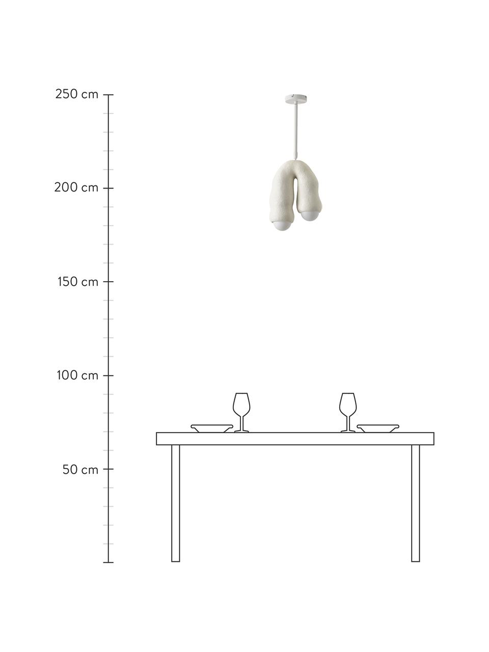 Design Pendelleuchte Monsti, Lampenschirm: Glas, Baldachin: Metall, pulverbeschichtet, Weiß, B 27 x T 16 cm