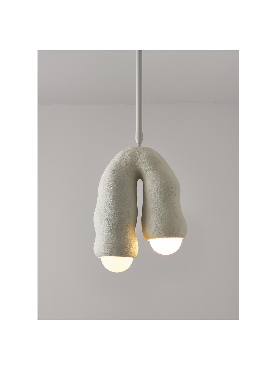 Design hanglamp Monsti, Lampenkap: glas, Wit, B 27 x D 16 cm