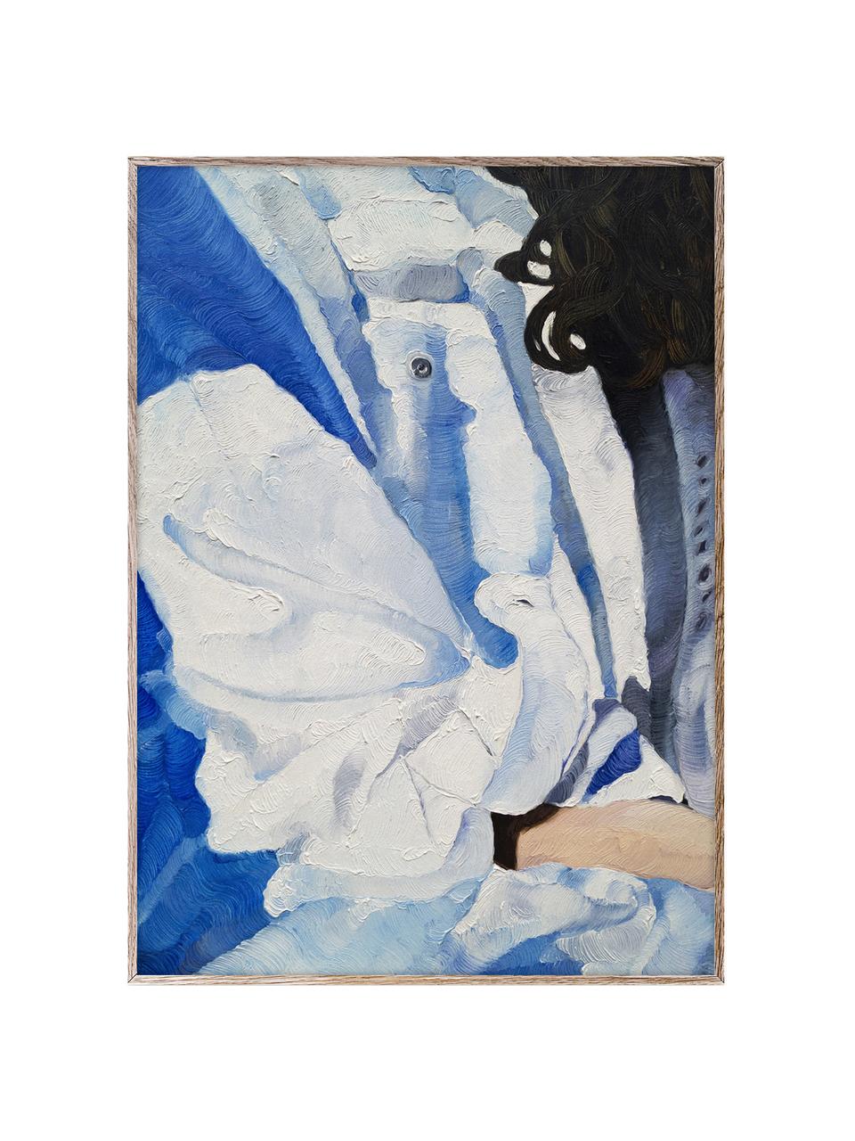 Plagát Detail of Eve, 210 g matný papier Hahnemühle, digitálna tlač s 10 farbami odolnými voči UV žiareniu, Tóny bielej a modrej, Š 30 x V 40 cm
