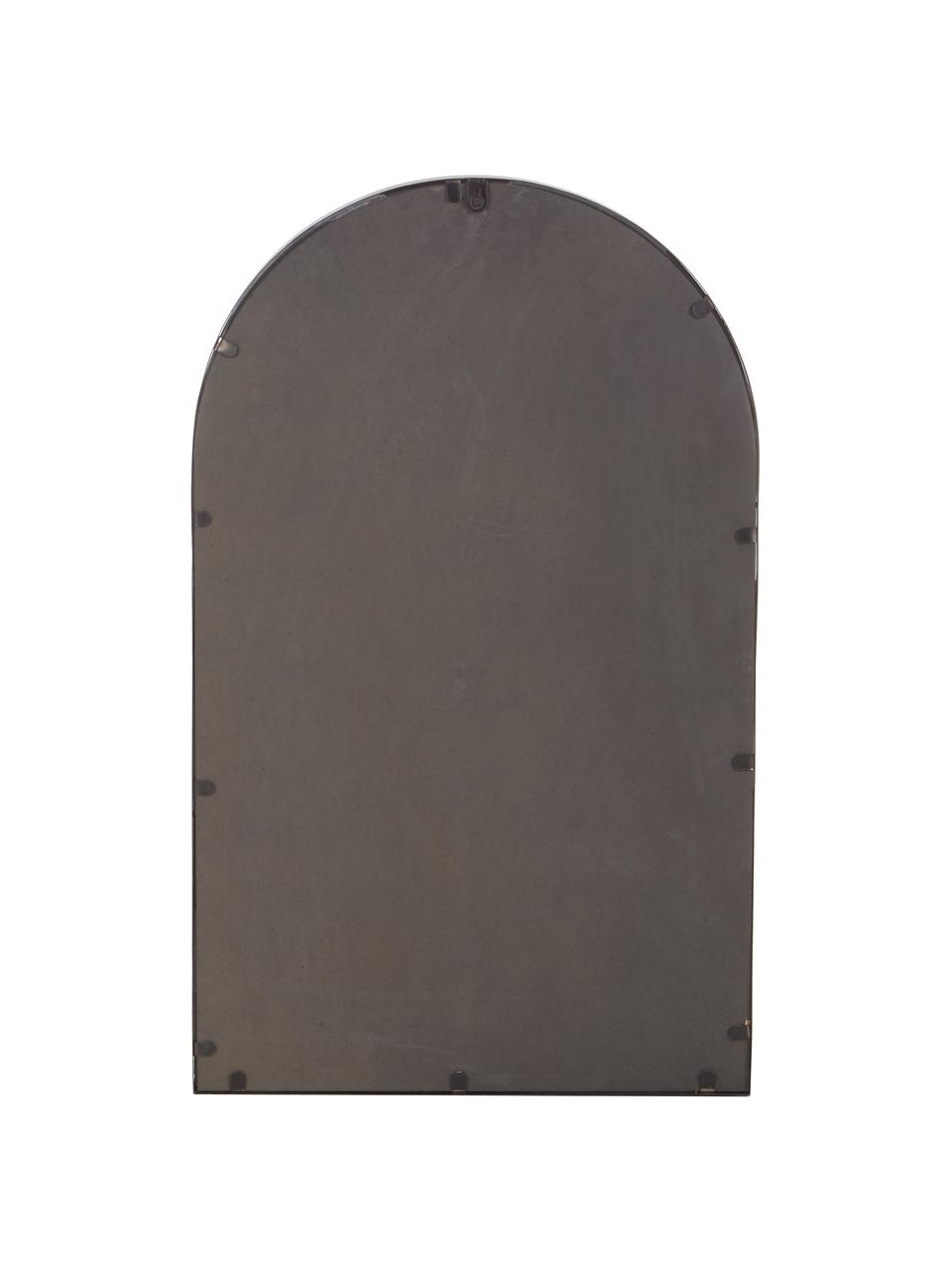 Wandspiegel Grisell mit schwarzem Metallrahmen und Ablagefläche, Rahmen: Metall, beschichtet, Ablagefläche: Glas, Spiegelfläche: Spiegelglas, Schwarz, 46 x 77 cm