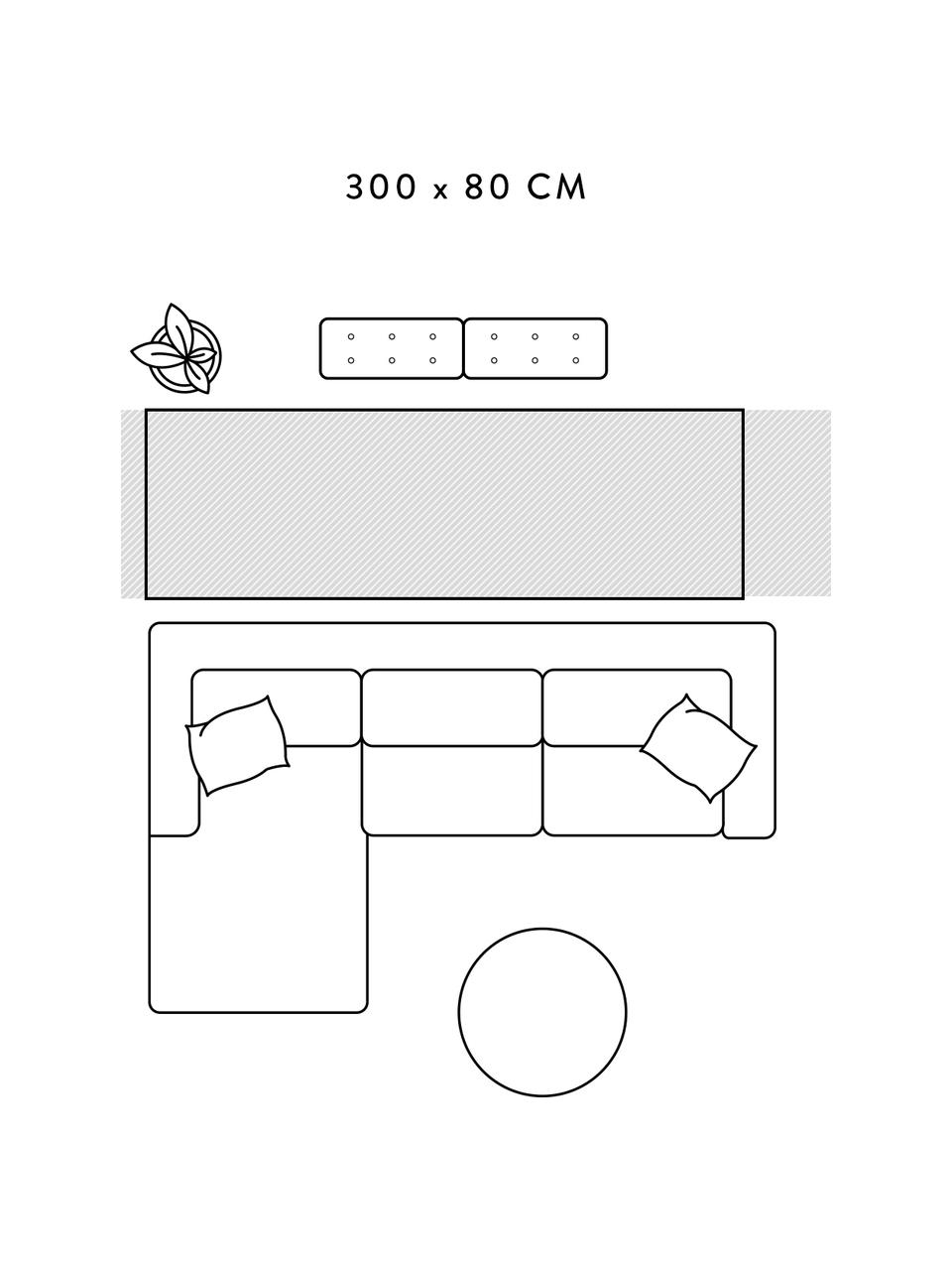 Chodnik z połyskiem z frędzlami Cordoba, Odcienie beżowego, S 80 x D 300 cm