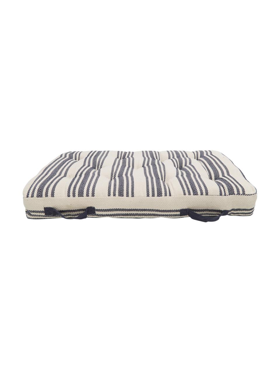 Duża poduszka podłogowa Puket, Ciemny niebieski, biały, S 60 x D 120 cm